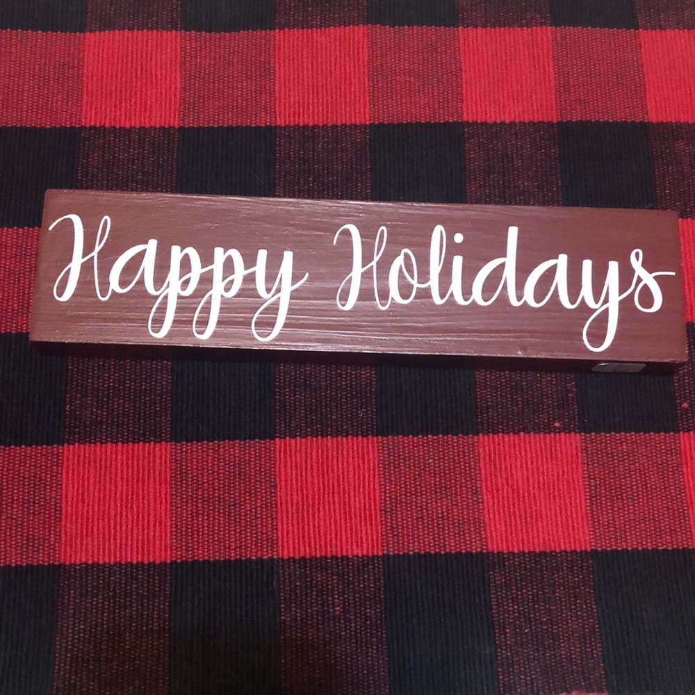 Happy Holidays Mini Wood Sign